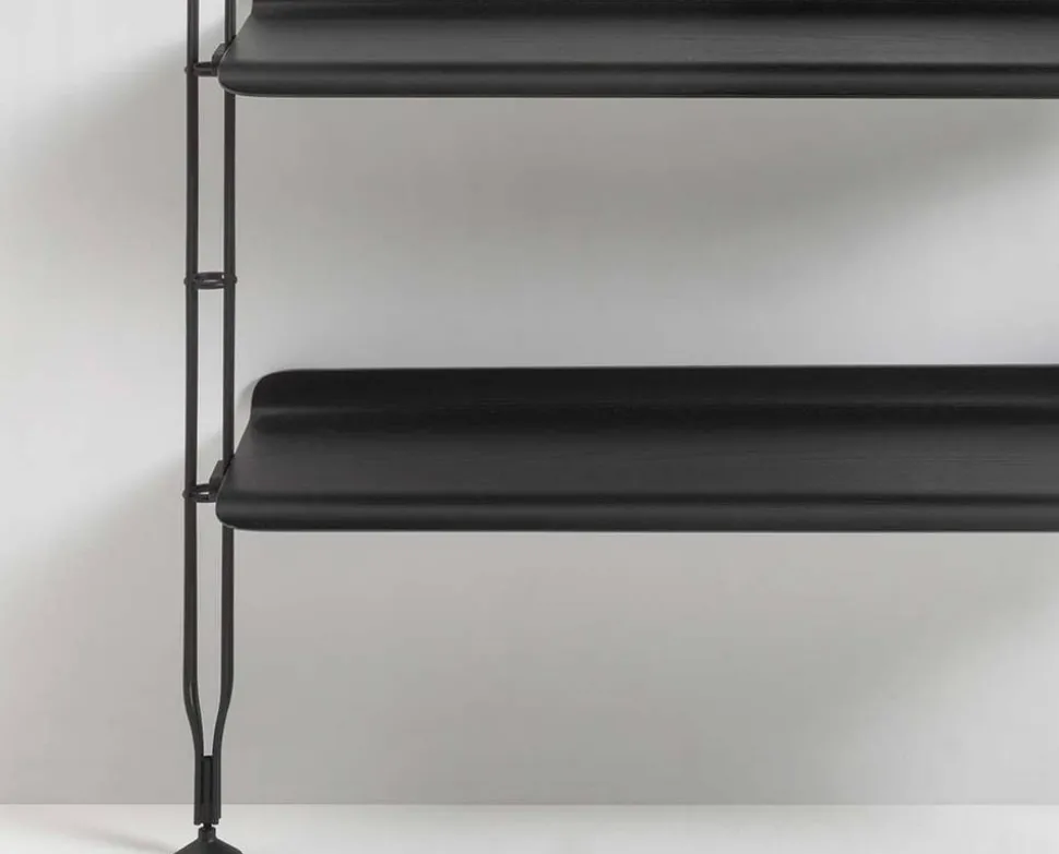 Adam Wood Hylla | 14 hyllor/4 gavlar | Black Ash / Black
