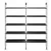 Adam Wood Hylla | 10 hyllor/3 gavlar | Black Ash / Black