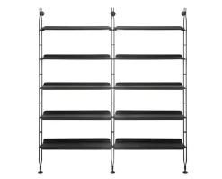 Adam Wood Hylla | 10 hyllor/3 gavlar | Black Ash / Black