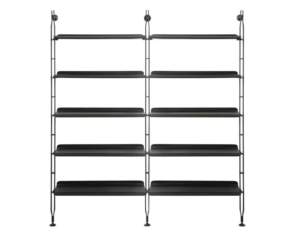 Adam Wood Hylla | 10 hyllor/3 gavlar | Black Ash / Black