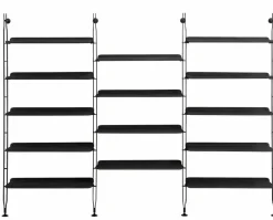 Adam Wood Hylla | 14 hyllor/4 gavlar | Black Ash / Black