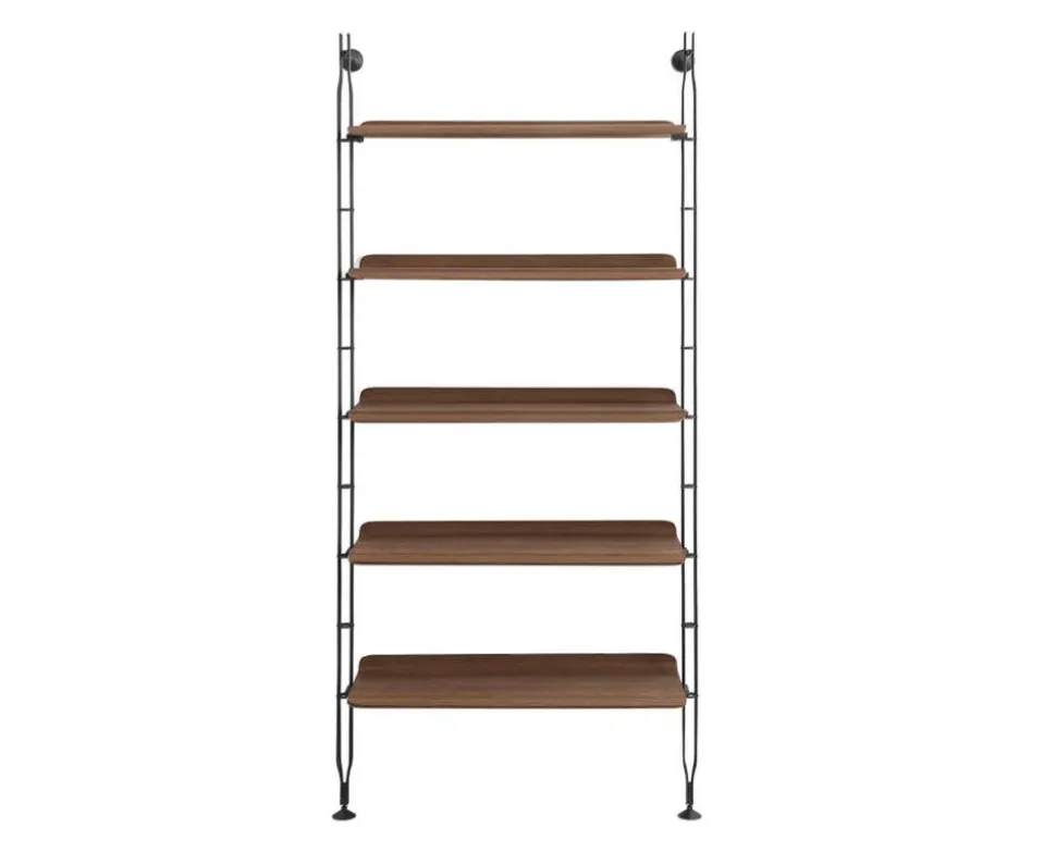 Adam Wood hylla | 5 hyllor/2 gavlar | Dark Wood
