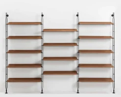 Adam Wood Hylla | 14 hyllor/4 gavlar | Dark Wood / Black