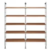 Adam Wood Hylla | 10 hyllor/3 gavlar | Dark Wood / Black