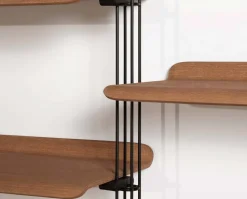 Adam Wood Hylla | 10 hyllor/3 gavlar | Dark Wood / Black