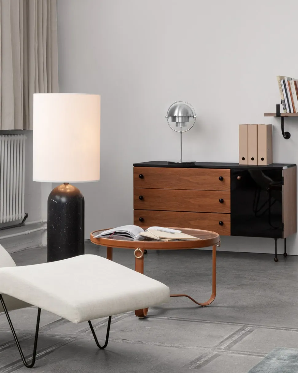 Adnet Soffbord Ø100 Svart Läder
