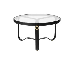 Adnet Soffbord Ø70 Svart Läder