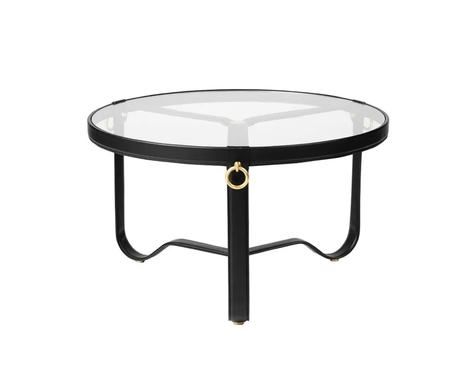 Adnet Soffbord Ø70 Svart Läder