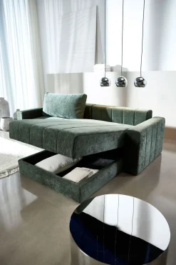 Akello Bäddsoffa Divan | Armstöd | 281 Avella Pine Green