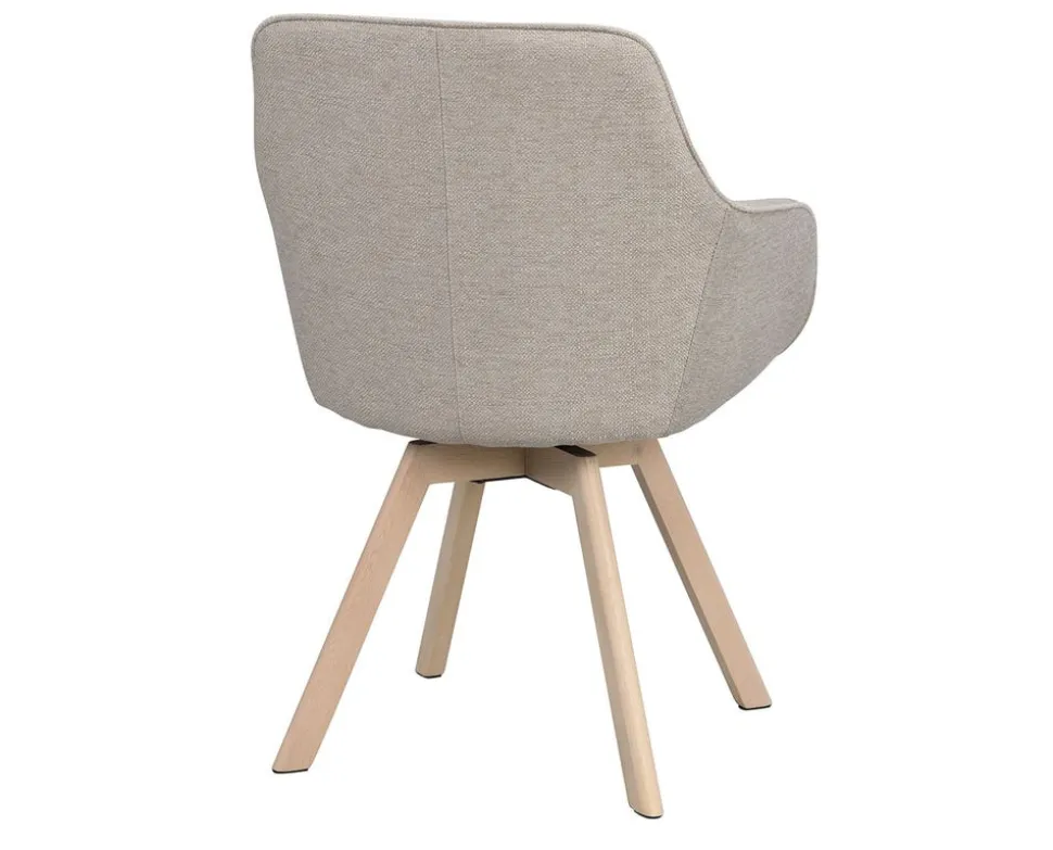 Alison Karmstol | Beige Tyg | Vitpigm. Ekben