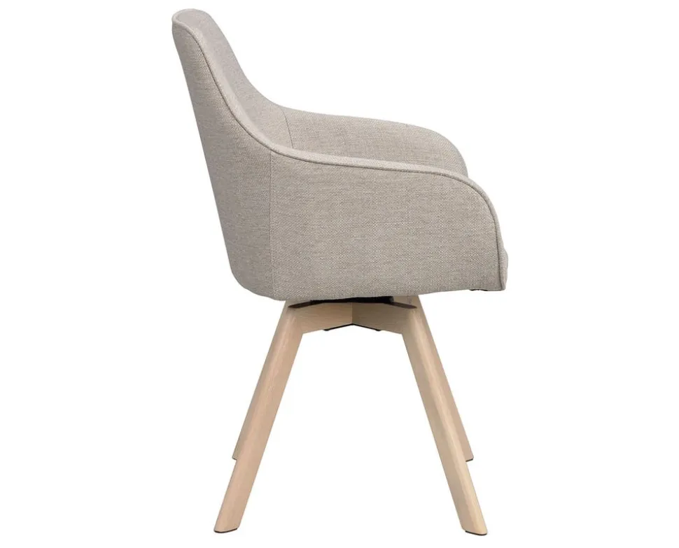 Alison Karmstol | Beige Tyg | Vitpigm. Ekben
