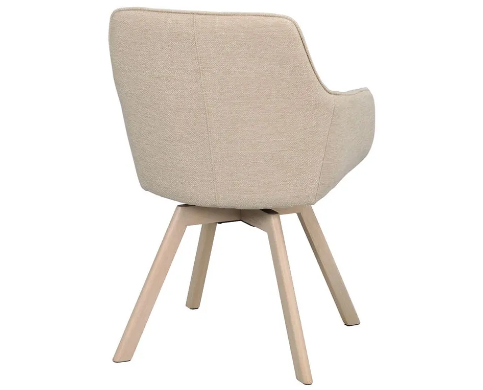 Alison Karmstol | Ljusbeige tyg | Vitpigm. Ekben