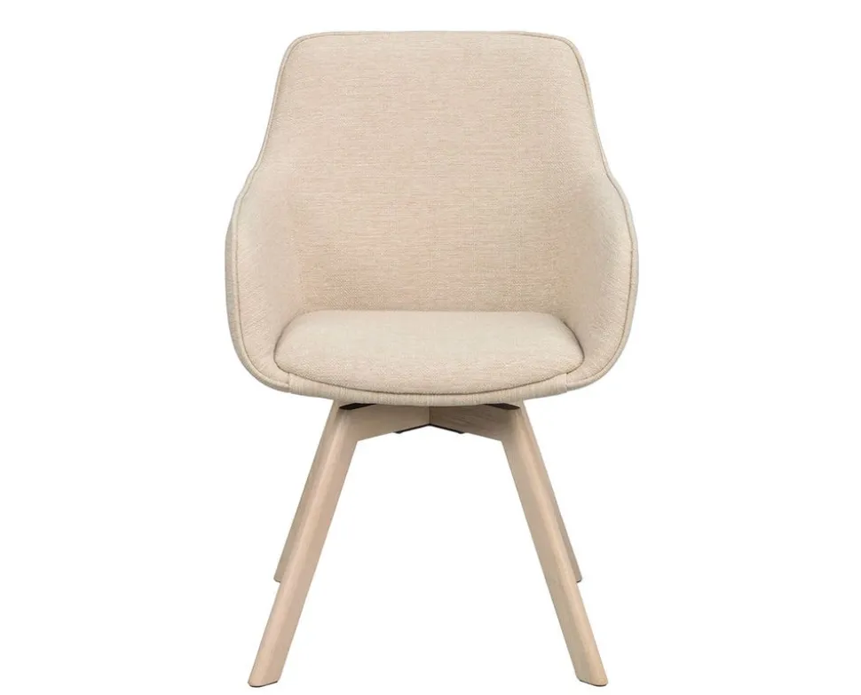 Alison Karmstol | Ljusbeige tyg | Vitpigm. Ekben