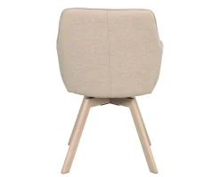 Alison Karmstol | Ljusbeige tyg | Vitpigm. Ekben