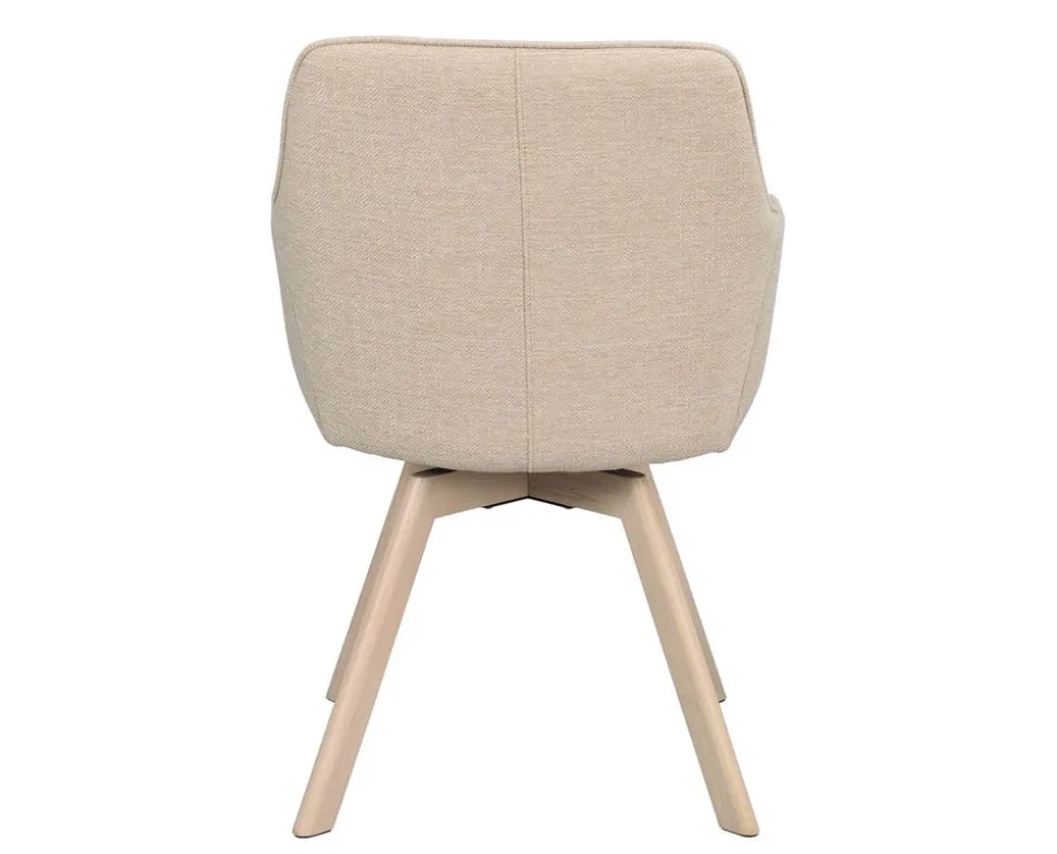 Alison Karmstol | Ljusbeige tyg | Vitpigm. Ekben