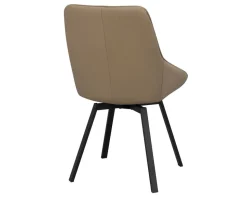 Alison Stol | Beige Läder | Svarta Metallben