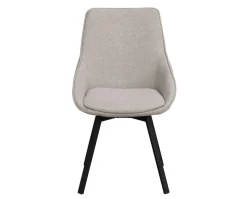 Alison Stol | Beige Tyg | Svarta Metallben