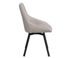 Alison Stol | Beige Tyg | Svarta Metallben