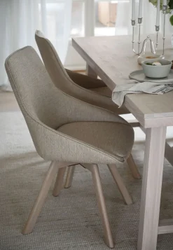 Alison Stol | Beige Tyg | Vitpigm. Ekben
