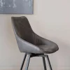 Alison Stol | Mörkgrå Microfiber | Svarta Metallben