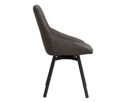 Alison Stol | Mörkgrå Microfiber | Svarta Metallben