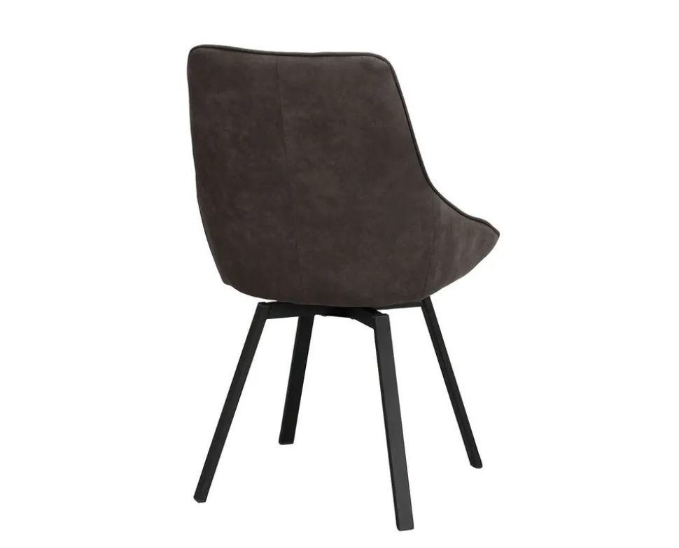 Alison Stol | Mörkgrå Microfiber | Svarta Metallben
