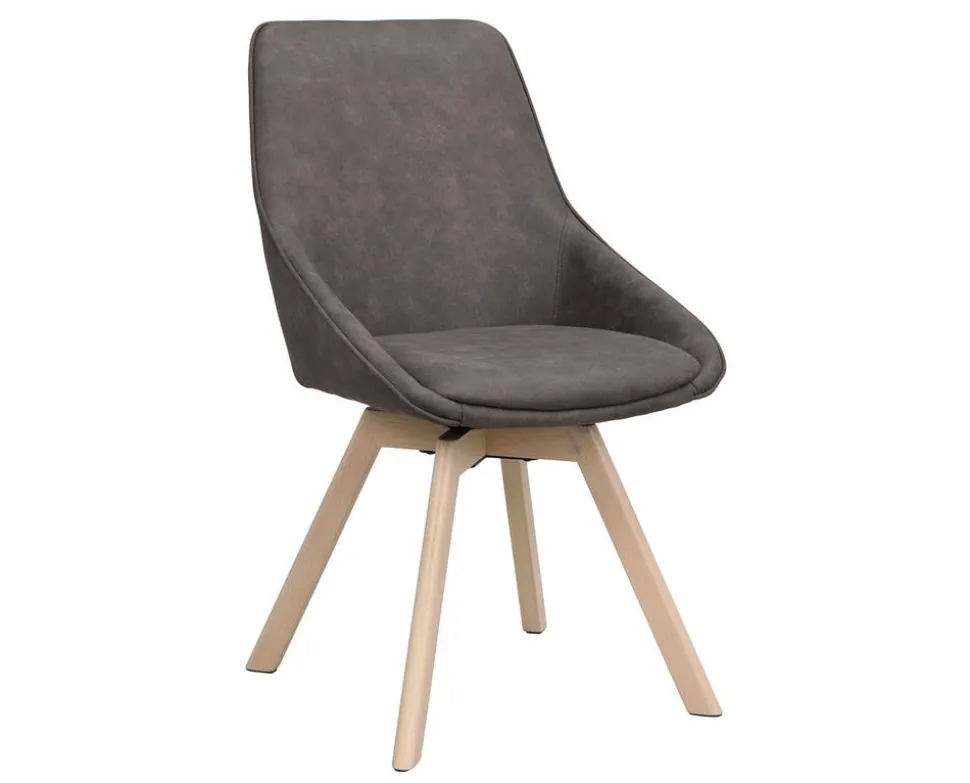 Alison Stol | Mörkgrå Microfiber | Vitpigm. Ekben