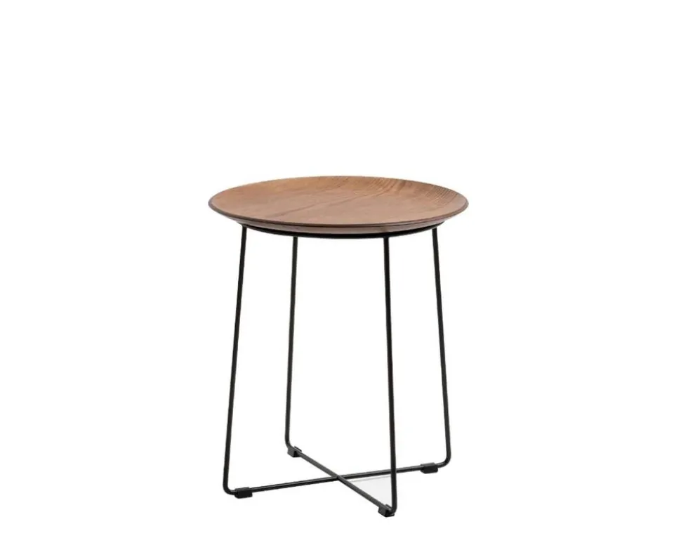 Al Wood Sidobord | Fanér Dark wood | Black leg