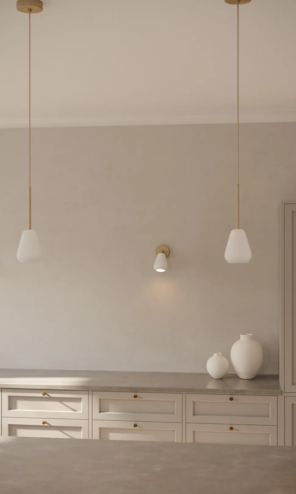 Anoli Spot Pendel | Nordic Gold/White