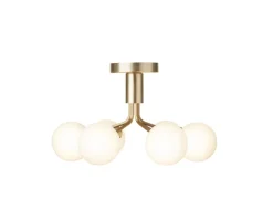 Apiales 6 Ceiling Taklampa | Brushed Brass/Opal