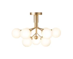 Apiales 9 Ceiling Taklampa | Brushed Brass/Opal