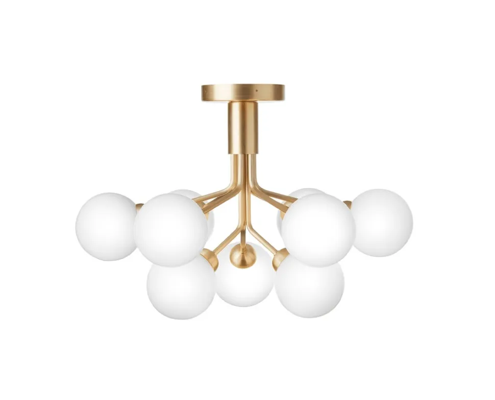 Apiales 9 Ceiling Taklampa | Brushed Brass/Opal