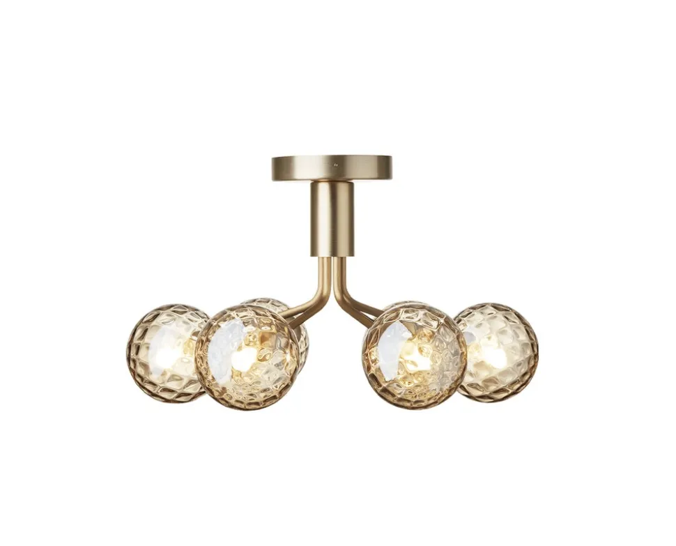 Apiales 6 Ceiling Taklampa | Brushed Brass/Optic Gold
