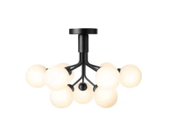 Apiales 9 Ceiling Taklampa | Satin Black/Opal