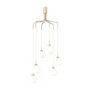 Apiales Cluster Taklampa | Brushed Brass/Opal