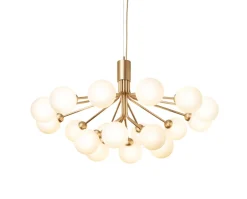 Apiales 18 Ljuskrona | Brushed Brass/Opal