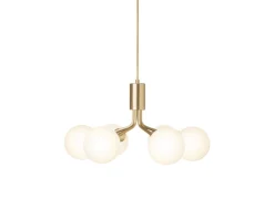 Apiales 6 Ljuskrona | Brushed Brass/Opal