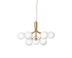 Apiales 9 Ljuskrona | Brushed Brass/Opal
