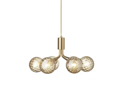 Apiales 6 Ljuskrona | Brushed Brass/Optic Gold