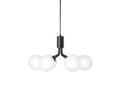 Apiales 9 Ljuskrona | Satin Black/Opal