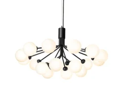 Apiales 18 Ljuskrona | Satin Black/Opal