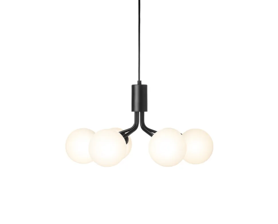 Apiales 9 Ljuskrona | Satin Black/Opal