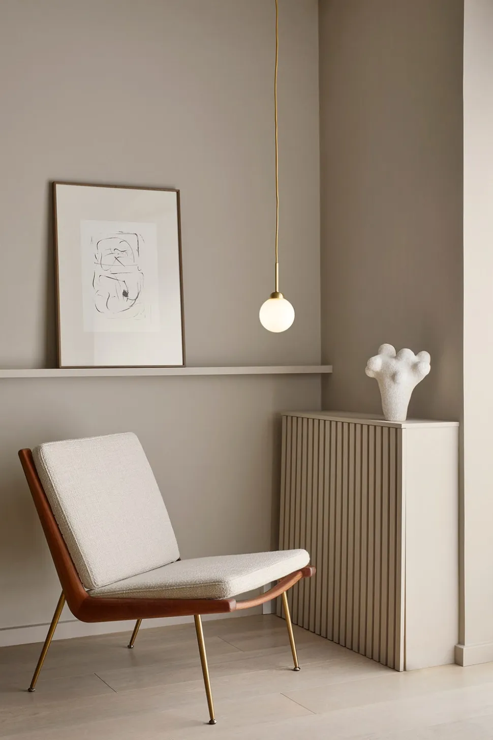 Apiales 1 Pendel | Brushed Brass/Opal