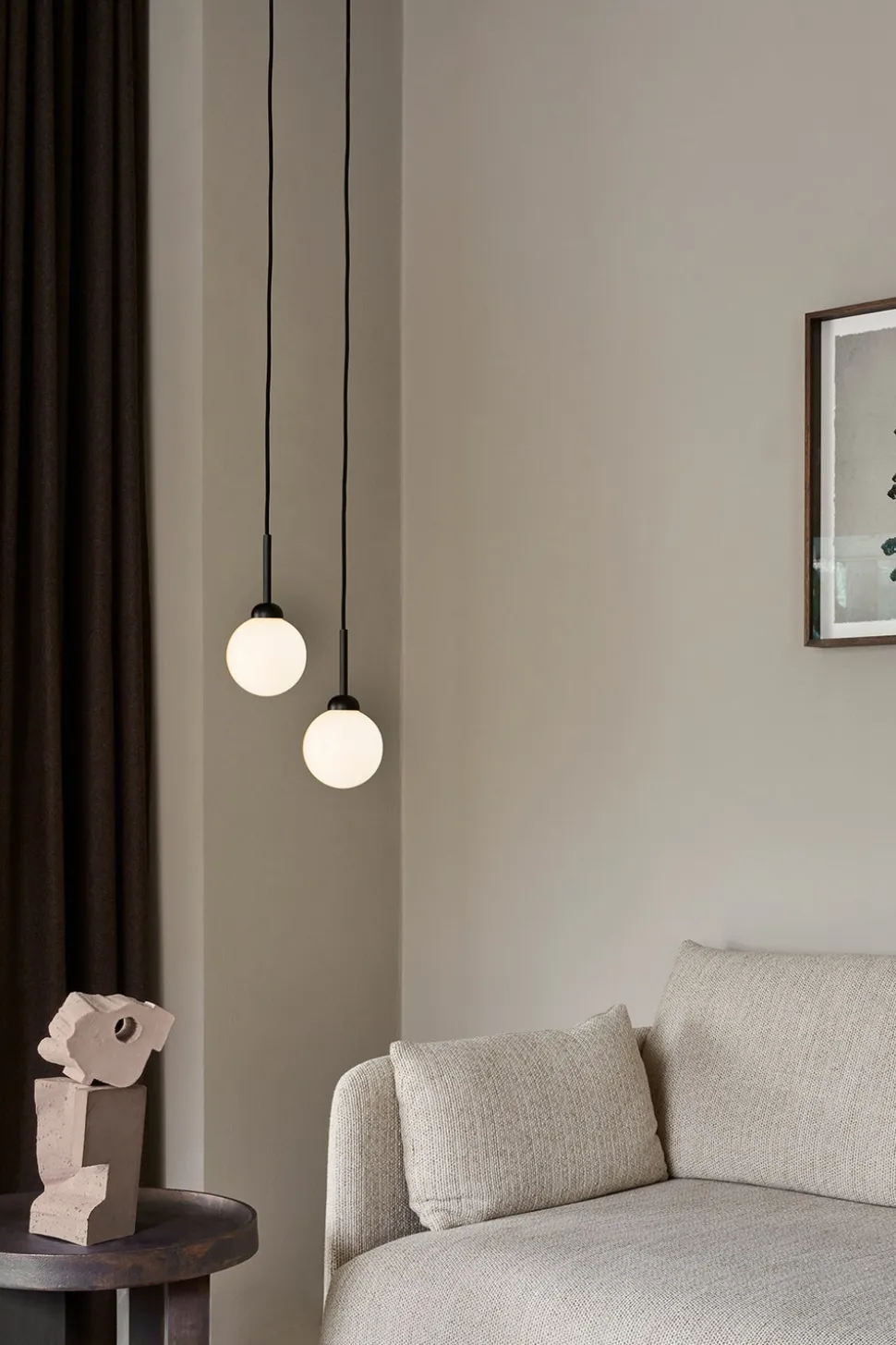 Apiales 1 Pendel | Satin Black/Opal