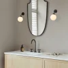 Apiales Vägglampa, Fast Installation | Satin Black/Opal