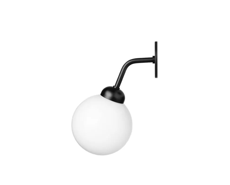 Apiales Vägglampa, Fast Installation | Satin Black/Opal