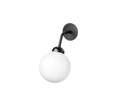 Apiales Vägglampa, Fast Installation | Satin Black/Opal