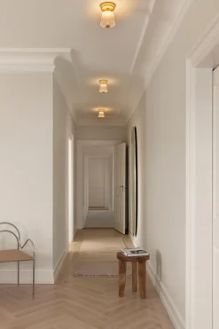 Asteea Ceiling Taklampa | Satin Brass/RIpple Clear
