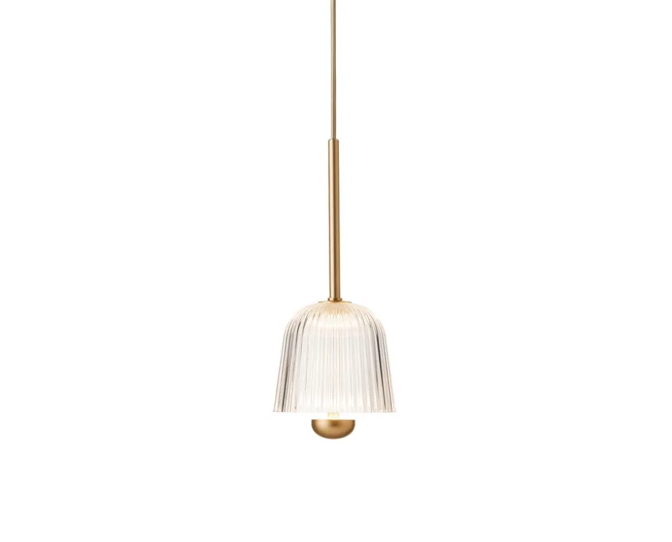 Asteea 1 Pendel | Satin Brass/Ripple Clear