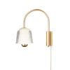 Asteea Vägglampa | Satin Brass/Ripple Clear